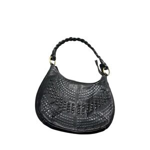 Source Unknown Black Textured Hobo Bag